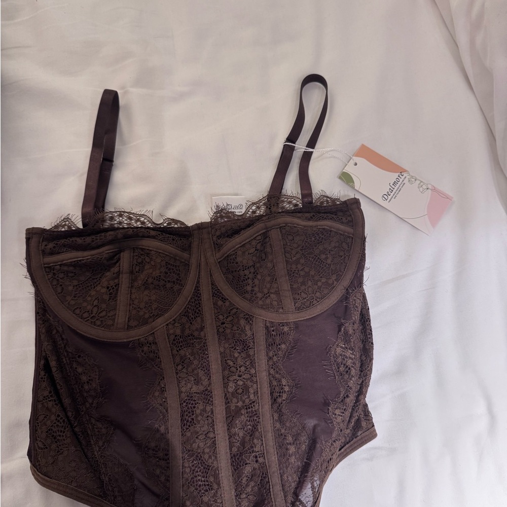 Lace Corset top Brown